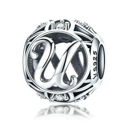 925 Sterling Silver Initial Charm Bead