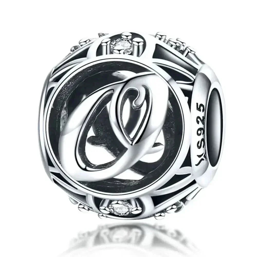 925 Sterling Silver Initial Charm Bead