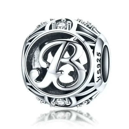 925 Sterling Silver Initial Charm Bead