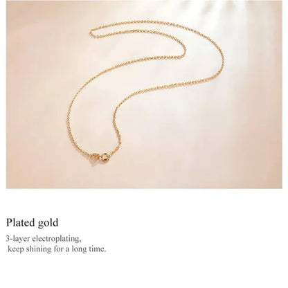 Authentic Gold Color 925 Sterling Silver Basic Cable Chain Necklace - Sca016