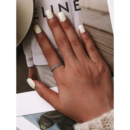 925 Sterling Silver Braided Texture Twisted Eternity Band Stackable Rings - Fine Jewelry