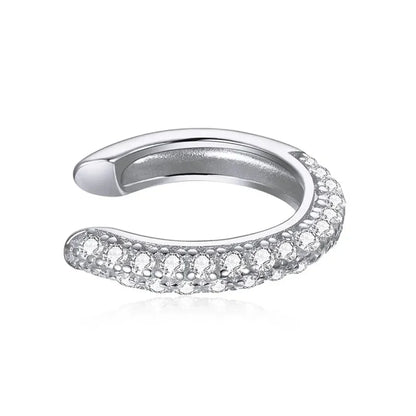 Manchette d'oreille en argent sterling 925 - Boucles d'oreilles clip élégantes couleur or pour femmes