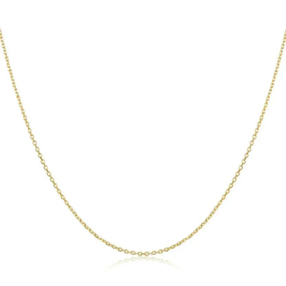 Authentic Gold Color 925 Sterling Silver Basic Cable Chain Necklace - Sca016