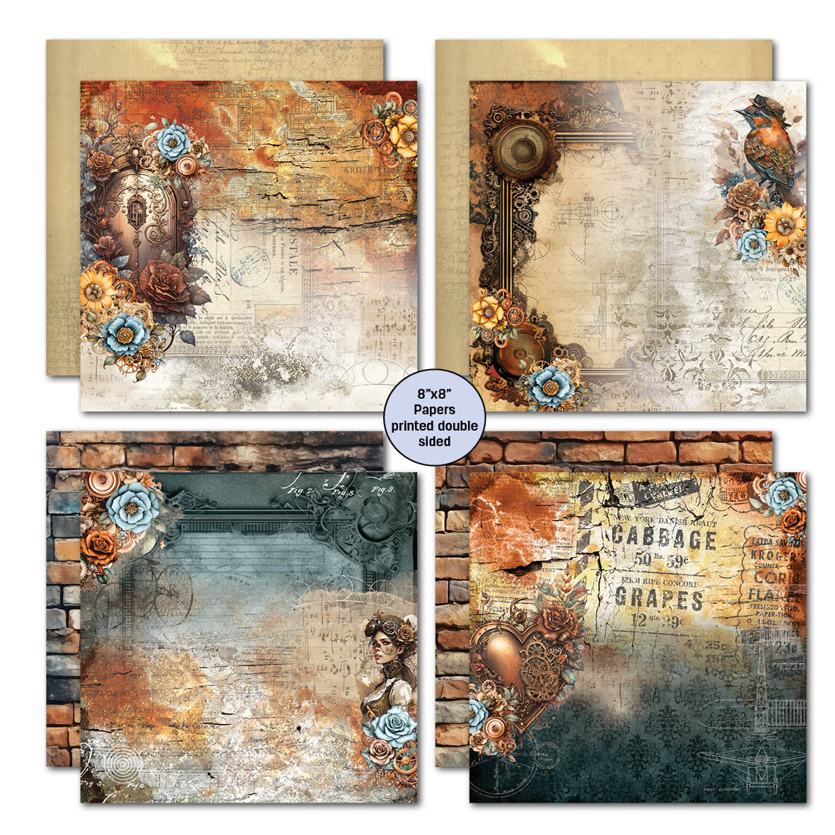 3Quarter Designs Invention Age Pack de papiers 8x8