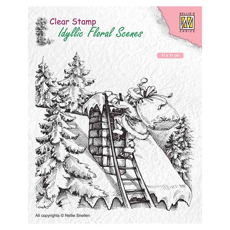 Nellie's Choice Tampon Transparent Père Noël au Travail