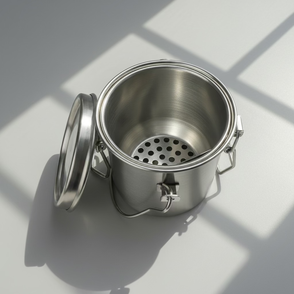 Stainless Brush Washer With Air-Tight Lid With Removable Screen