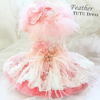 Robe Tutu en Plumes pour Chien | Tenue Élégante et Formelle pour Chien