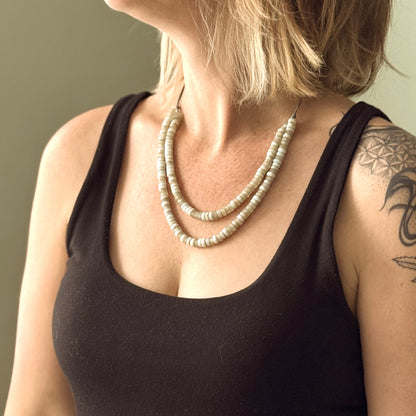 Double Strand Glass Bead Necklace