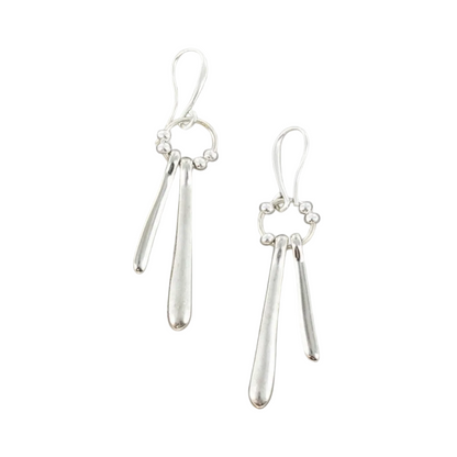 Boucles d'oreilles pendantes doubles en plaqué argent