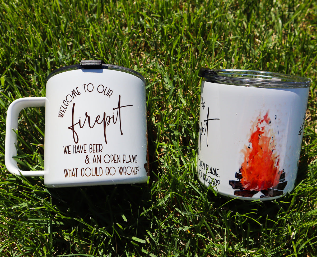 Mug à café en acier inoxydable 17 oz Firepit | Mug d'été