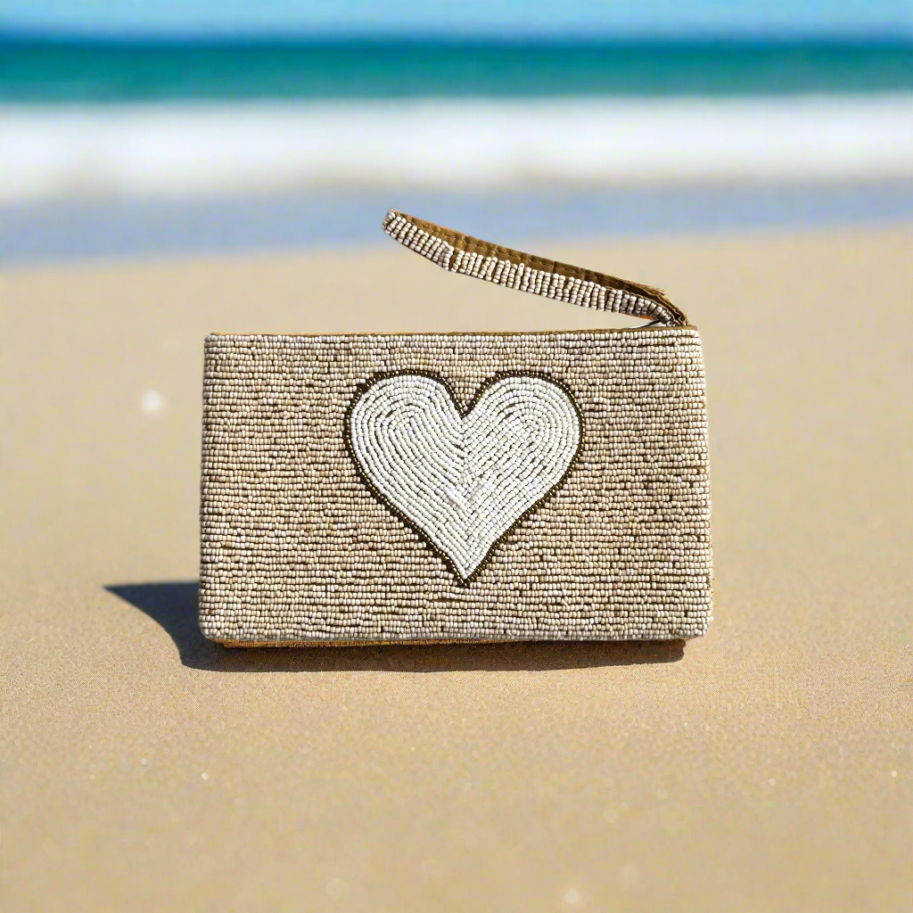 Beaded Heart Clutch