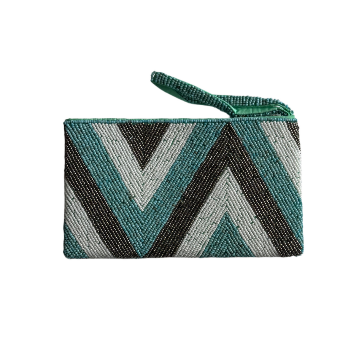 Beaded Zig Zag Clutch Purse