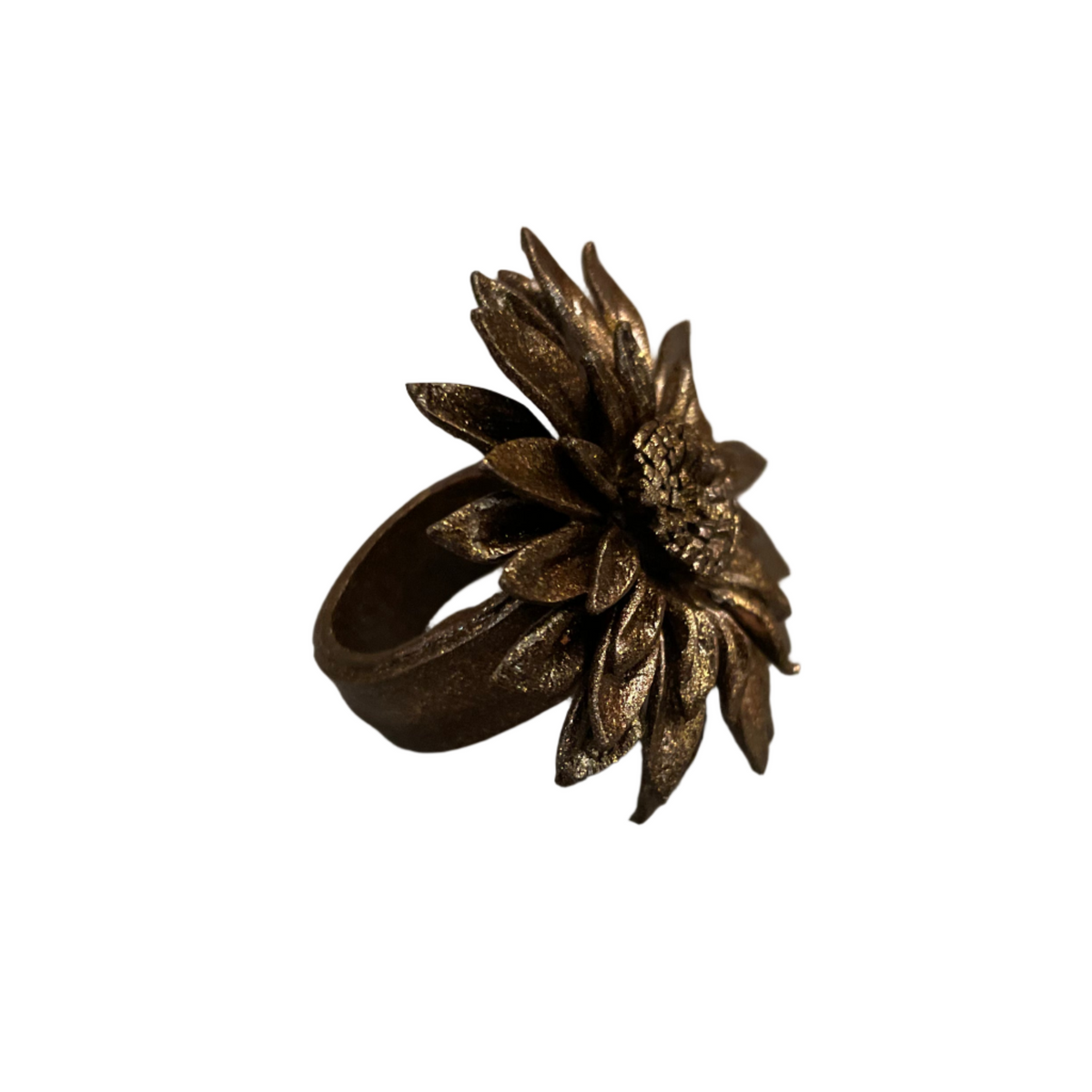 Leather Flower Ring