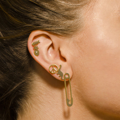 DINO : Boucles d'oreilles dinosaure en or