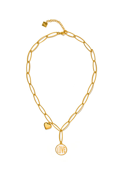 Collier contemporain avec pendentif script EMMA Rétro LOVE