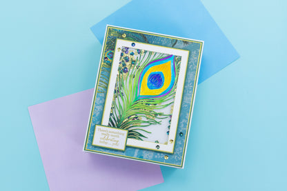 Graceful Plumes Luxury Linen Card Pack A4 