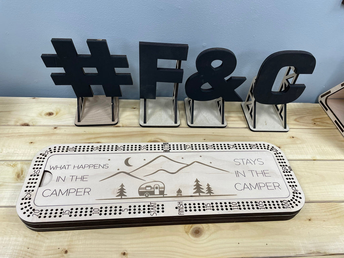 Large Custom Wooden Cribbage Board – 18″
