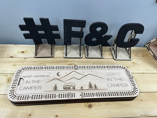 Large Custom Wooden Cribbage Board – 18″