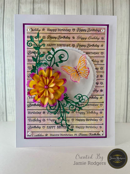Jamie Rodgers Crafts Happy Birthday DL Clear Stamp Set