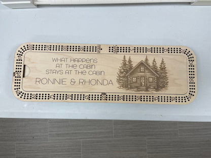 Large Custom Wooden Cribbage Board – 18″