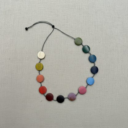 Long Wooden Rainbow Necklace