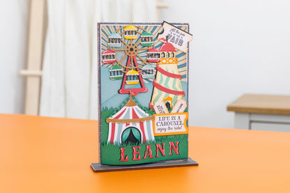 Jeu de matrices et de pochoirs en métal vintage sur le thème du carnaval - Helter Skelter