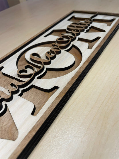 Personalized Wooden Mom sign with children name