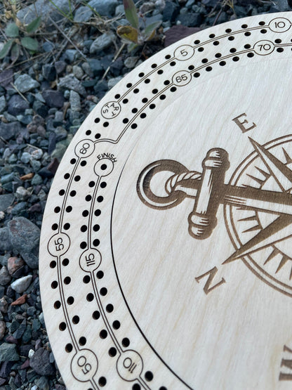 Plateau de Cribbage de 9 pouces fait à la main pour deux joueurs avec rangement | Jeu de voyage en bois par F&C Gift Store