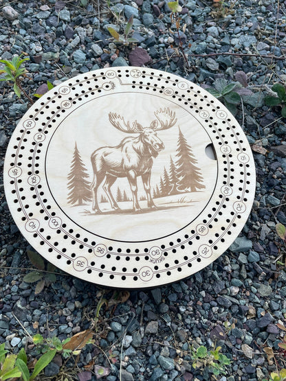 Plateau de Cribbage de 9 pouces fait à la main pour deux joueurs avec rangement | Jeu de voyage en bois par F&C Gift Store