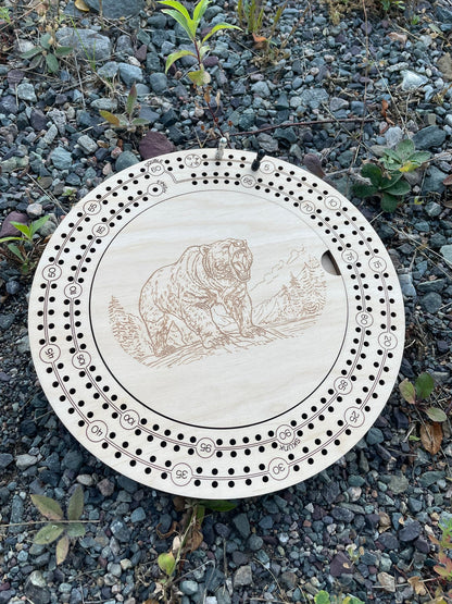 Plateau de Cribbage de 9 pouces fait à la main pour deux joueurs avec rangement | Jeu de voyage en bois par F&C Gift Store