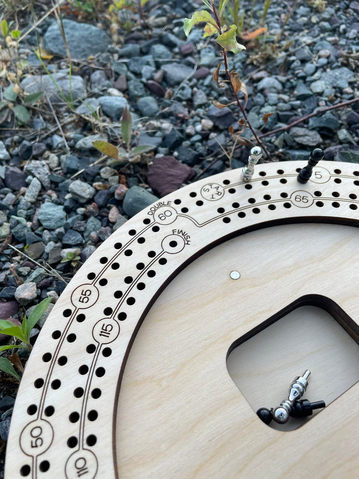 Plateau de Cribbage de 9 pouces fait à la main pour deux joueurs avec rangement | Jeu de voyage en bois par F&C Gift Store
