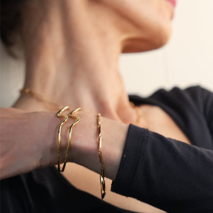 Style ITARSI Gold : Bracelet en chaîne à perles de forme géométrique minimaliste