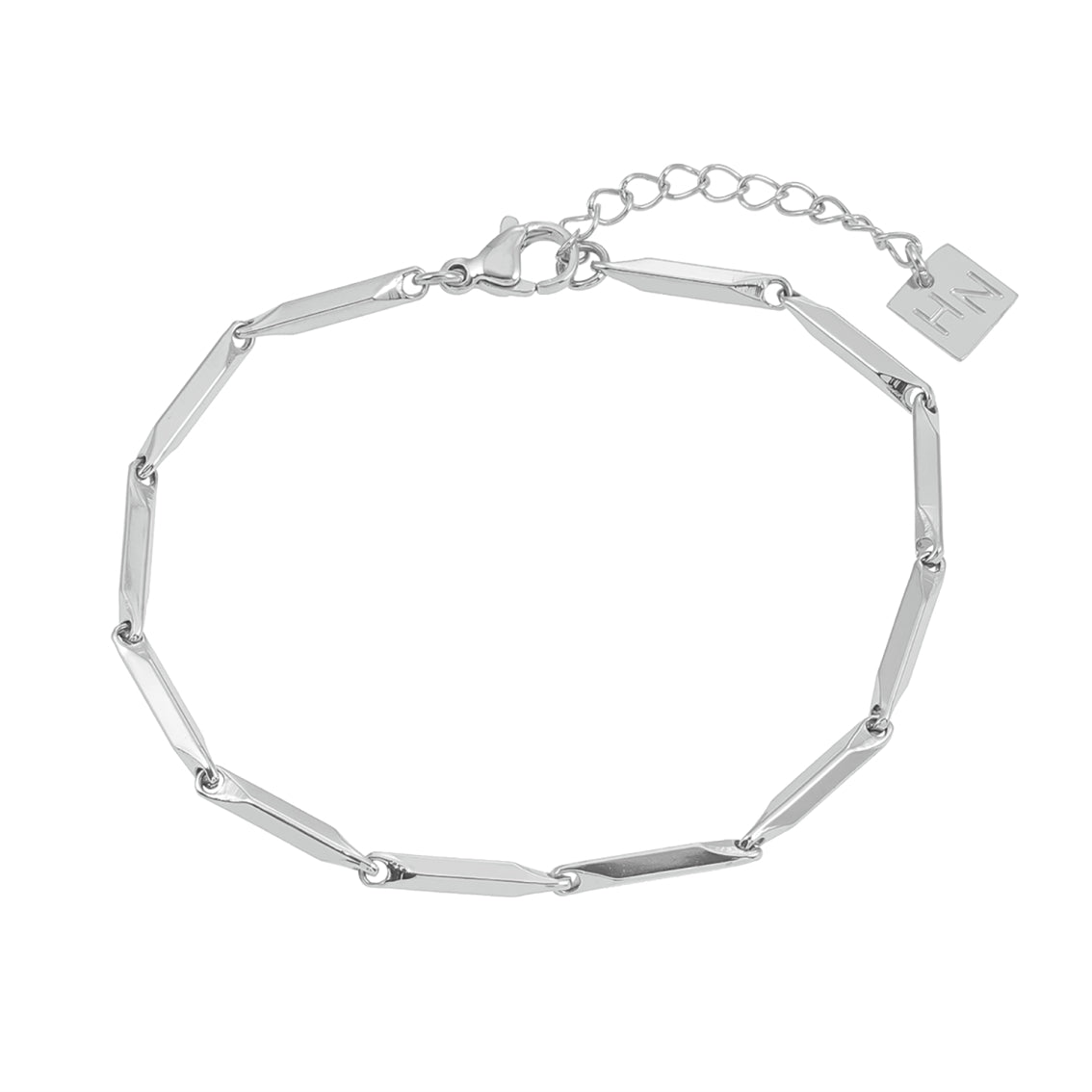 Style ITARSI Argent : Bracelet chaîne à perles géométriques minimalistes