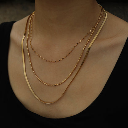 IRIS Triple Layer Multi Chain Gold Necklace