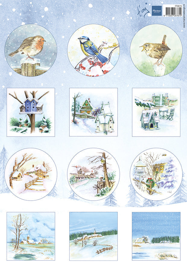 Marianne Design Feuille de découpe A4 - Tiny's Mini's Hiver