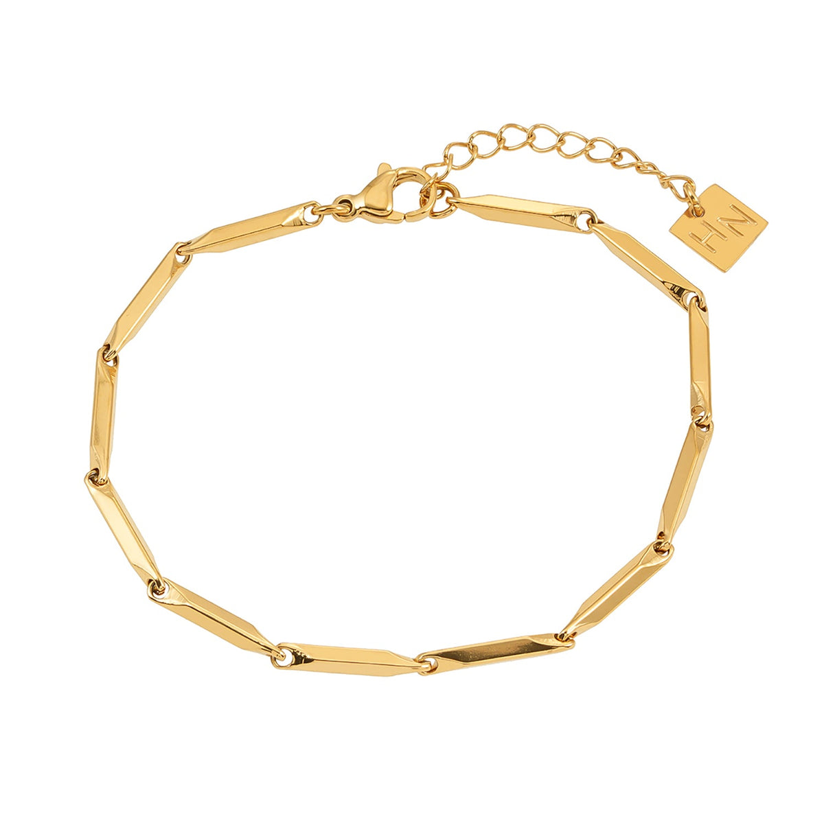 Style ITARSI Gold : Bracelet en chaîne à perles de forme géométrique minimaliste