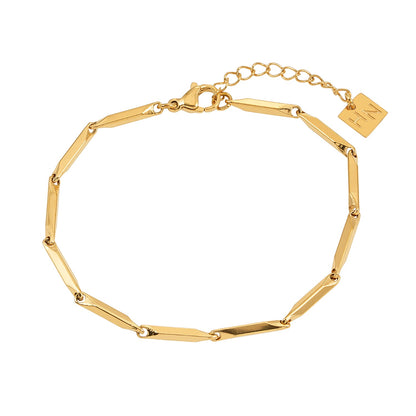 Style ITARSI Gold : Bracelet en chaîne à perles de forme géométrique minimaliste