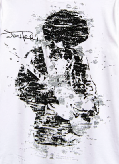 T-shirt blanc Topographie Jimi Hendrix
