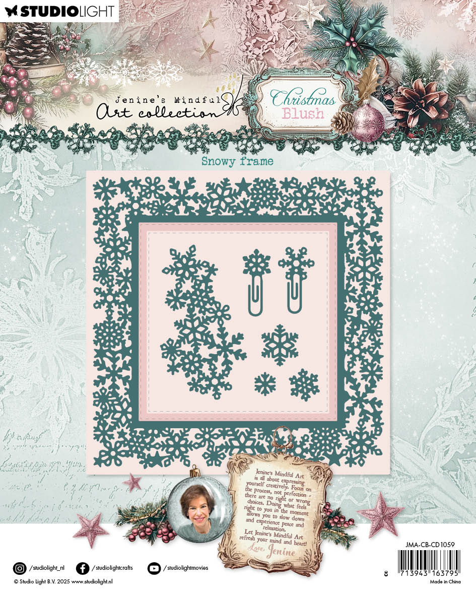 JMA Cutting Die Snowy Frame Christmas Blush 10 Pieces