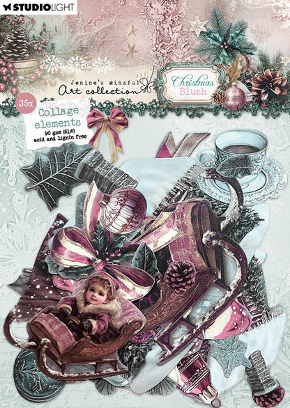 JMA Éléments de papier 35 Éléments de collage Noël Blush 35 pièces