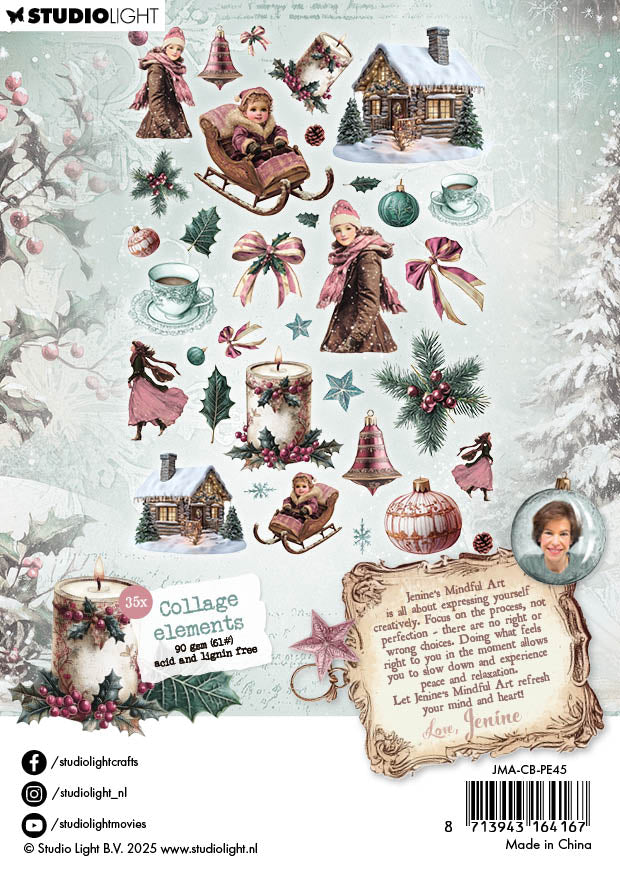 JMA Éléments de papier 35 Éléments de collage Noël Blush 35 pièces