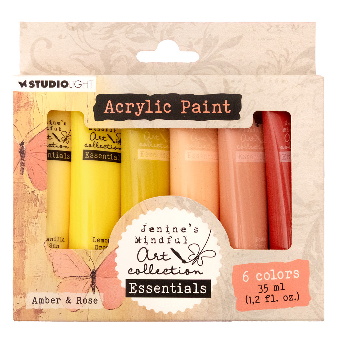 Peinture acrylique JMA Amber & Rose Essentials 172x154x25mm 6 pièces