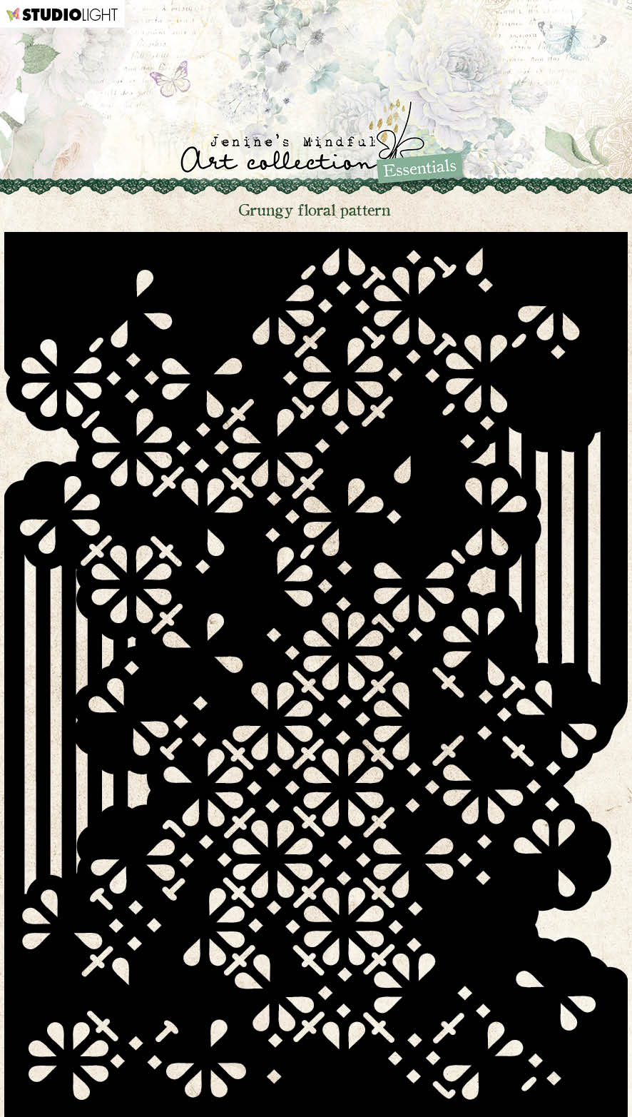 Masque JMA motifs floraux style Grungy 148x210x1mm 1 PC n°78