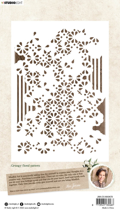 Masque JMA motifs floraux style Grungy 148x210x1mm 1 PC n°78
