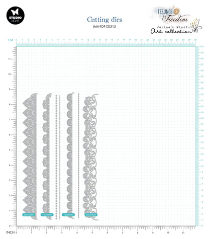 JMA Matrice de Découpe Dentelle Bordure Sentiments de Liberté 103x210x1mm 7 PC nr.515