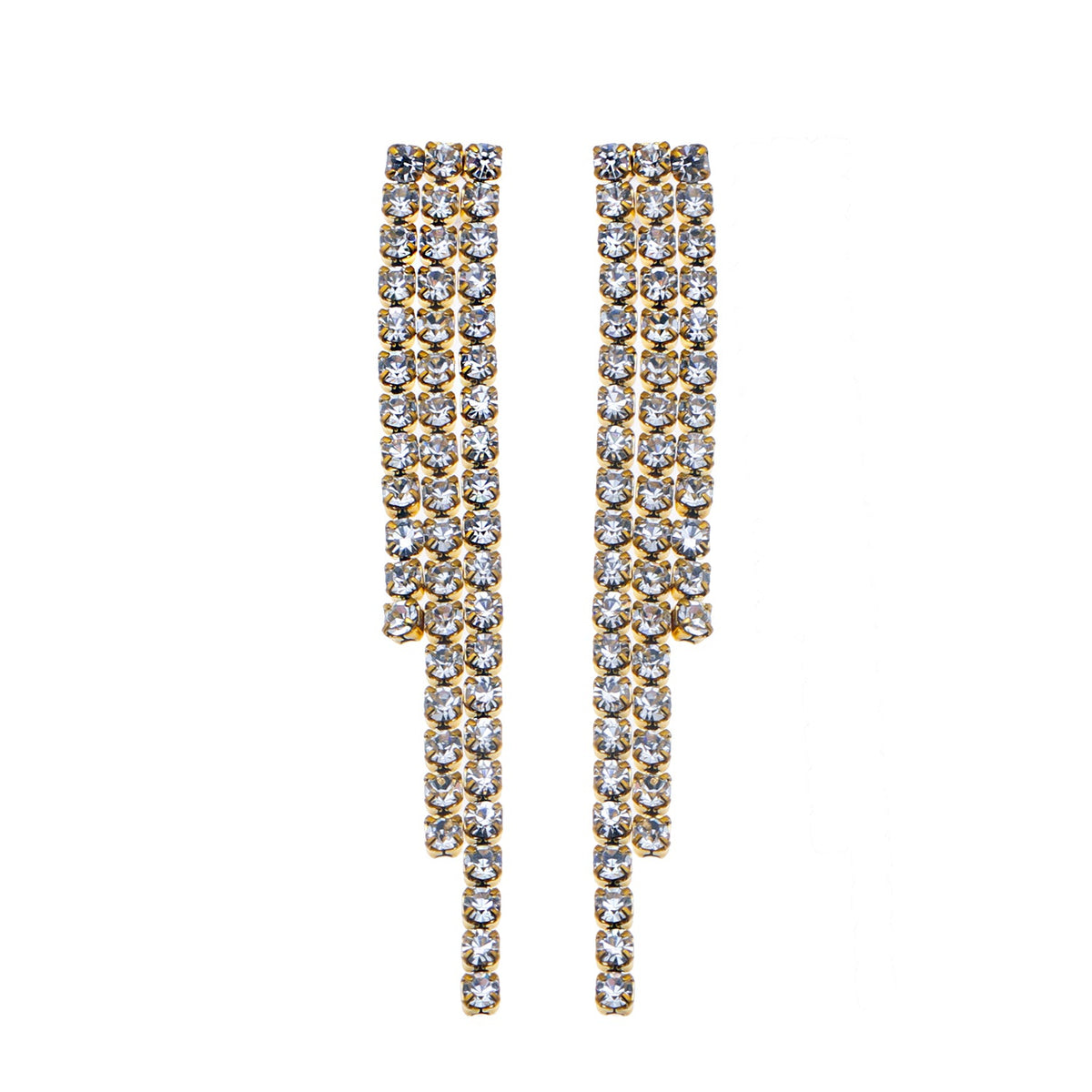 JOSEFINA: Boucles d'oreilles pendantes en zircone à trois perles