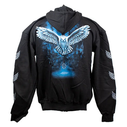 J&L Imports – Sweat à capuche zippé hibou pour homme
