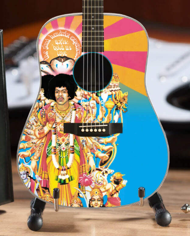 Maquette de guitare acoustique miniature Jimi Hendrix AXIS Bold As Love