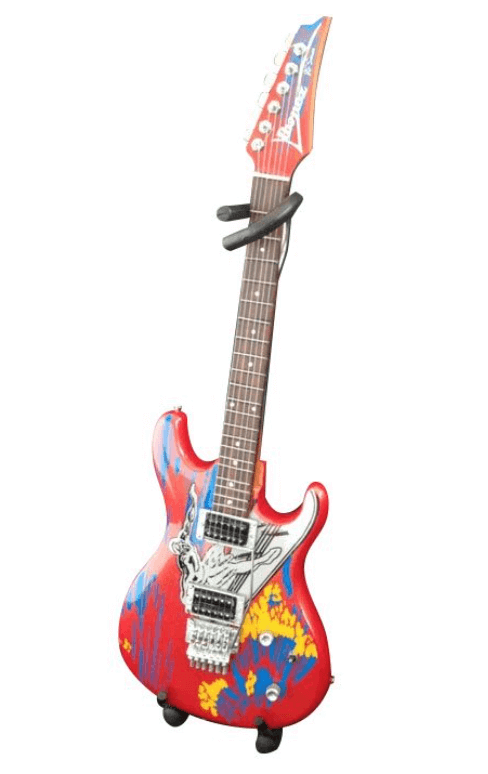 Réplique miniature de la guitare Joe Satriani Silver Surfer