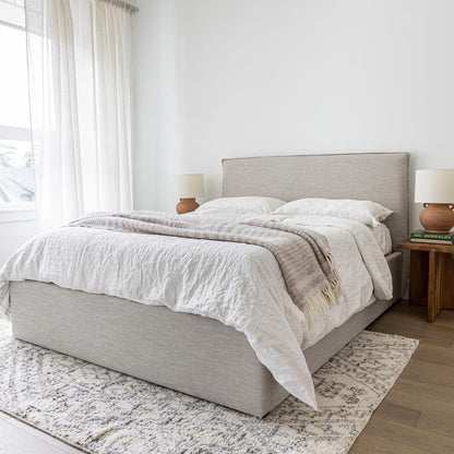 Seine Upholstered Storage Bed - Sand